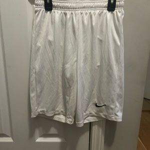 White Nike shorts